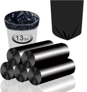Biodegradable Recycle Trash Bags 13 Gallon Tall Kitchen Garbage Bags Black Trash Bags