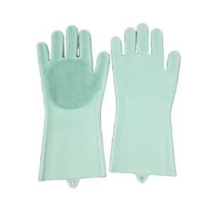 Biodegradable Reusable Cleaning Gloves Silicone Rubber Sponge Glove Household Scrubber Kitchen Clean Tools