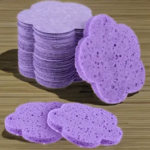 Biodegradable Soft Compressed Facial Cleansing Sponge Flower Design Eco Friendly Sponges Scouring Pads