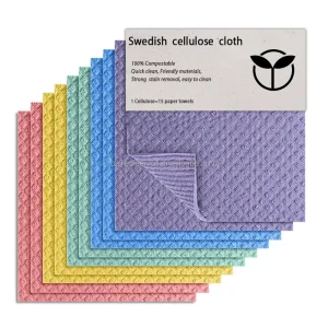 Biodegradable Swedish Dishcloth Cellulose Sponge Cloths Dishcloth for Kitchen Cleaning Housecleaning