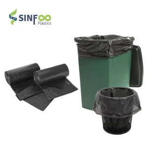 Black Disposable 4 Gallon Household Kitchen Trash Bags Roll
