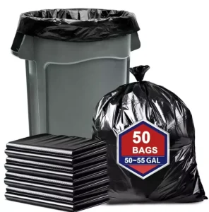 Black Embossed Heavy Duty Garbage Bags Disposable Outdoor Trash Sacks Household Kitchen Waste Disposal Bulk Supply