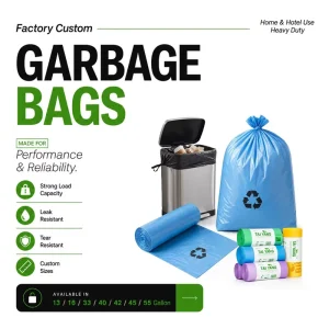 Black HDPE Plastic Bags Big Duty Bin Liner and Waste Refuse Sacks Contractors’ Trash Garbage Bag Liner From China