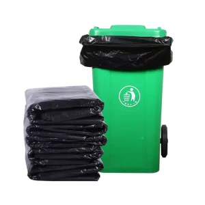 Black Heavy Duty Heat Seal Garbage Bags 55 Gallon Roll Industrial Strength Custom Logo