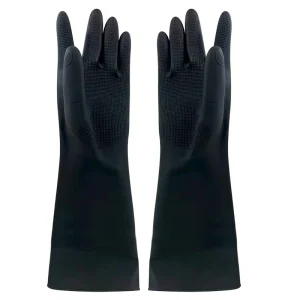 Black Latex Household Cleaning Gloves Waterproof Oil Resistant Reusable Rubber Gloves
