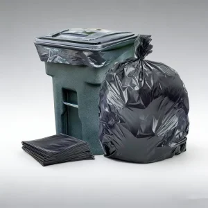Black PE Bin Liners Flat Mouth Factory Direct Sales Large Heavy Duty Gravure Printing Custom Printing 1.5 Tons MOQ Garbage Bags