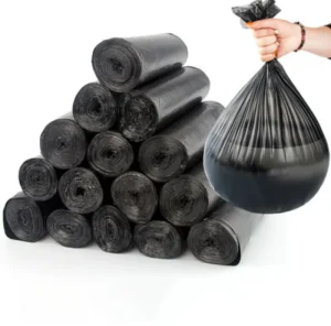 Black Plastic Garbage Bag on Roll for Household Rubbish