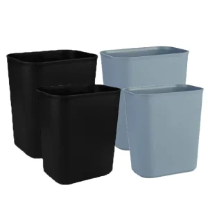 Black Plastic Room Trash Can Garbage Bin Indoor Waste Bins for Hotel Wastebasket Trash Container for Home Office Under Desk