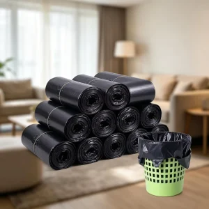 Black Plastic Vest Garbage Bags Large Capacity Thickened Household Trash Bags for Kitchen and Bathroom Use