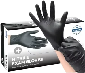 Black Powder Free Nitrile Gloves With Household Disposable Nitrile Gloves