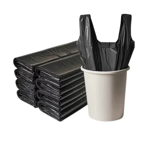 Black Square Bottom PE Trash Bags Recyclable Drawstring for Cookware and Household Use Factory Customized