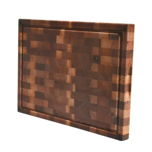 Black Walnut End-Grain Cutting Board with Juice Groove and Live Edge