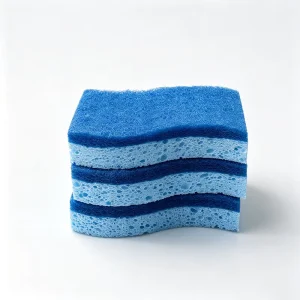 Blue 2 Layer Rectangle Dishwashing Sponge 20mm Thick 200ml Scouring Pad