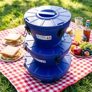 Blue 20L 40L 60L Stainless Steel Insulated Bucket Set Heavy Duty Thermal Pail for Hot Cold Food Catering Outdoor Use