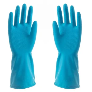 Blue 40G Latex Household Gloves Thin Winter Cleaning Rubber Gloves Customized Kitchen Cleaning Gloves