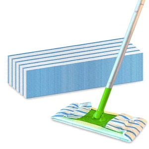 Blue Disposable Microfiber Mop Pads Replacement Flat Mop Heads Floor Microfibre Mopping