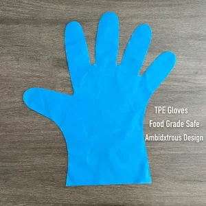Blue Food Grade TPE Gloves Waterproof Durable High Elasticity for Kitchen & Household Use