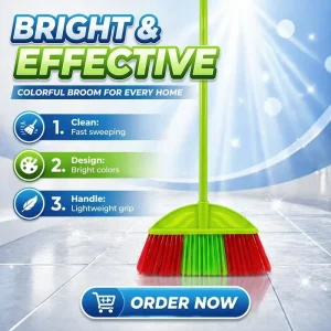 Blue Household Cleaning Brush With Soft Plastic Broom Head Dustpan Sweep Broom Stick for Balaie De Nettoyage De Sol