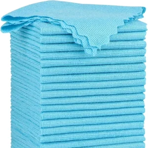 Blue Microfiber Cleaning Cloth Household Cleaning Supplies Reusable Lint Free Cloths for House Kitchen 12 X12 Inch