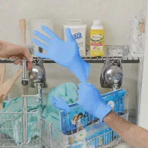 Blue Nitrile Gloves Food Household 4mil Powder Free Touch Food Kitchen Gloves