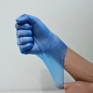 Blue PVC Gloves 100 PCS Box Cleaning Oil resistant Dishwashing Waterproof Powder Free Disposable Vinyl Gloves for Household