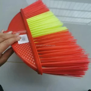 Blue Portable Easy Cleaning Household Broom with Soft Plastic Broom Head Dustpan Wooden Handle for Home Floor Cleaning