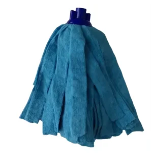 Blue Strip Microfiber Mop Head With Plastic Head Cut End Looped End Microfiber Floor Mop Head