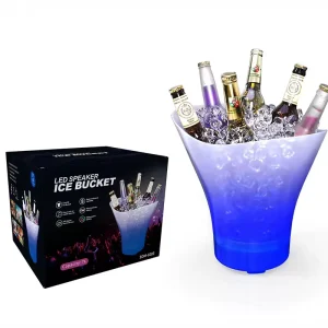 Bluetooth Luminous Colorful Plastic Ice Bucket 7 Liter Wine Bucket LED Light Small Speaker Camping