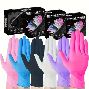 Boxed Disposable Nitrile Gloves High Elasticity Waterproof Anti-Slip Food-Grade Oil-Resistant Latex-Free Powder-Free Household