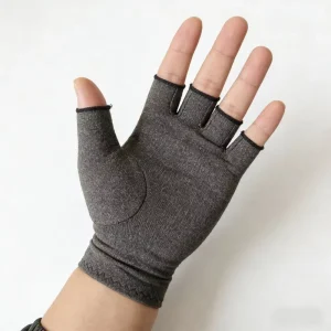 Breathable Cotton Spandex Compression Gloves with 4 way Stretch Fingerless Design for Arthritis Relief Outdoor Daily Activities