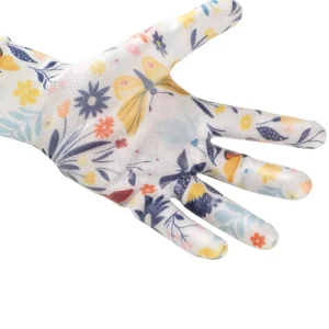 Breathable Floral Print White Gardening Work Gloves Thin Soft Multi purpose Household Garden Gloves
