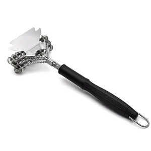 Bristle Barbecue Barbeque Accessories Stainless Steel BBQ Grill Cleaning Brush and Scraper for Camping
