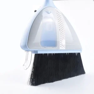 Broom Dustpan Set PP Broom Head Self Cleaning Scraper Teeth Long Handle Ergonomic Design for Home Kitchen Office Floor Cleaning