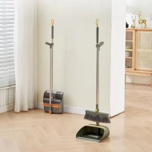 Broom and Dust Pan Long Handle Brooms Plastic Broom and Dustpan Set for Household Floor Cleaning