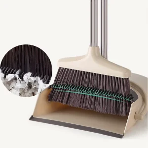 Broom and Dustpan Set Home Cleaning Supplies Dust Pan Standing Upright Sweep Set for Home Broom Dustpan Combo