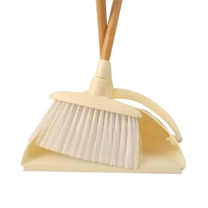 Broom and Dustpan Set Upright Long Handle Broom and Folding Dustpan Set