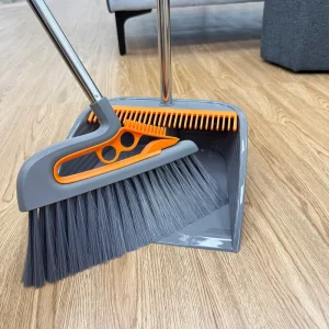Broom and Dustpan Set for Businesses Multifunctional Magic Wiper Broom 2 in 1 for Kitchen Floor Cleaning