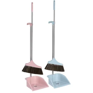 Broom and Dustpan Set for Home Office Indoor Outdoor Sweeping Stand up Broom and Dustpan