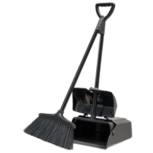 Broom and Dustpan Set with Long Handle Standing Broom with Dustpan for Floor Cleaning Lightweight Set for Indoor and Outdoor