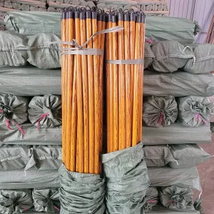 Broom with Handle Brush and Dustpan Set Wood Sticks Household Cleaning Wooden Broom Handle PVC Coated