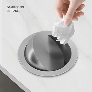 Built In Waste Bin Cover For Counter Top Kitchen Bar Built in Trash Can Cover Flush Recessed Dustbin Trash Bin Lid For Bathroom