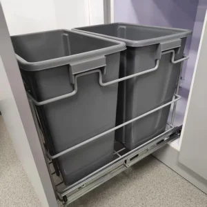 Built in Recycling Trash Can 20L*2 Waste Bin Kitchen Cabinet Waste Bin Pull Out Rubbish Waste Bin