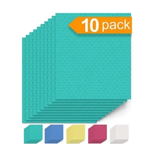 Bulk 10 Pack of Eco Friendly No Odor Reusable Cleaning Cloths for Kitchen Absorbent Dish Cloth