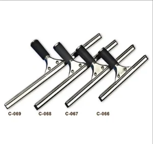 C-068 16-Inch Window Squeegee with Plastic Handle Stainless Steel Glass Cleaning Scraper for Window Glass 16″ Black