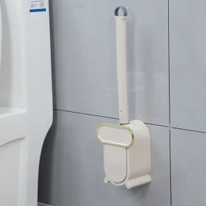 C-Type Head Plastic Toilet Cleaning Brush, Soft Plastic Bathroom Brush