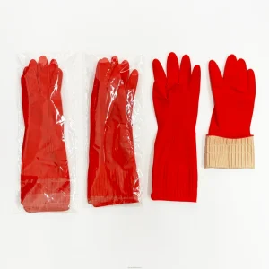 CE Approved 38cm 100g Red Rubber Latex Household Clean Gloves 100% Waterproof Soft Durable for Cleaning