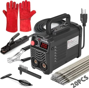 COROTC New Portable Mini ARC 200 MMA Welder 120A 4.5kW AC 110 220V 1 Year Warranty Beginner Accessories Set Home DIY Outdoor 60%