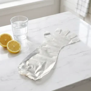 CPE Disposable Gloves Transparent Medium 60cm Length PE Outer Heat Resistant Flexible Eco-Friendly Waterproof Smooth Texture