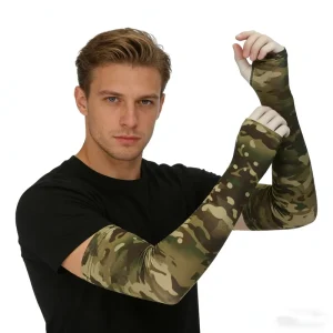 Camouflage Ice Silk Sleeve Cover Men Women Sun Protection Windproof Arm Sleeves Oversleeve for Outdoor Fishing Hunting Cycling