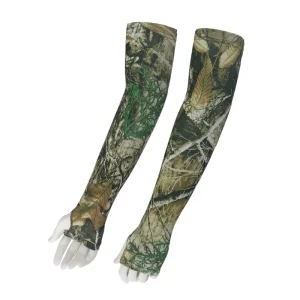 Camouflage Ice Silk Sleeve Cover for Men and Women Sun Protection Windproof Arm Oversleeve for Outdoor Fishing Hunting Cycling